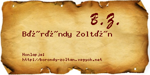 Böröndy Zoltán névjegykártya