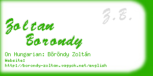 zoltan borondy business card