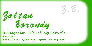 zoltan borondy business card